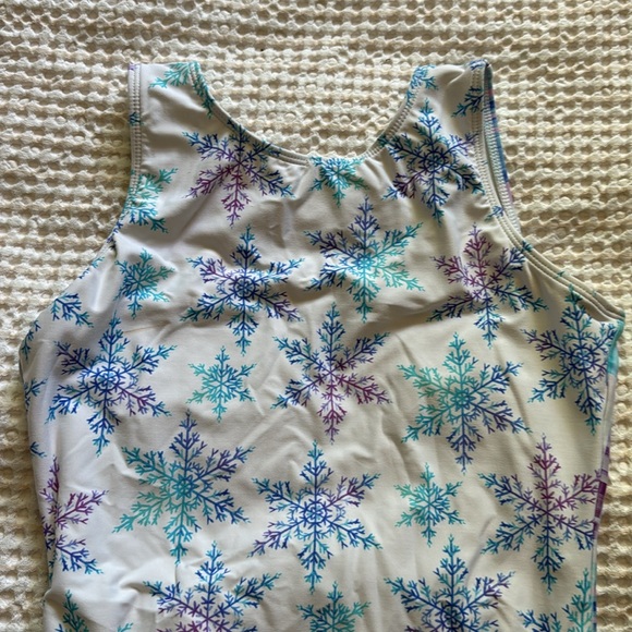 Snowflake Patterned Leotard-size 10 - Picture 3 of 5